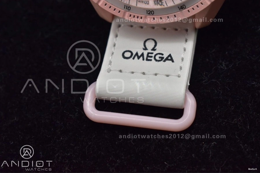 Venus Moonwatch Swatch Omega Bioceramic Mission Nylon on to Quartz Strap x 0128